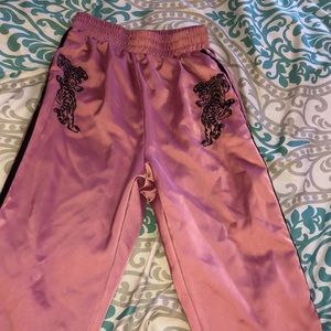 pink silky tiger sweatpants!